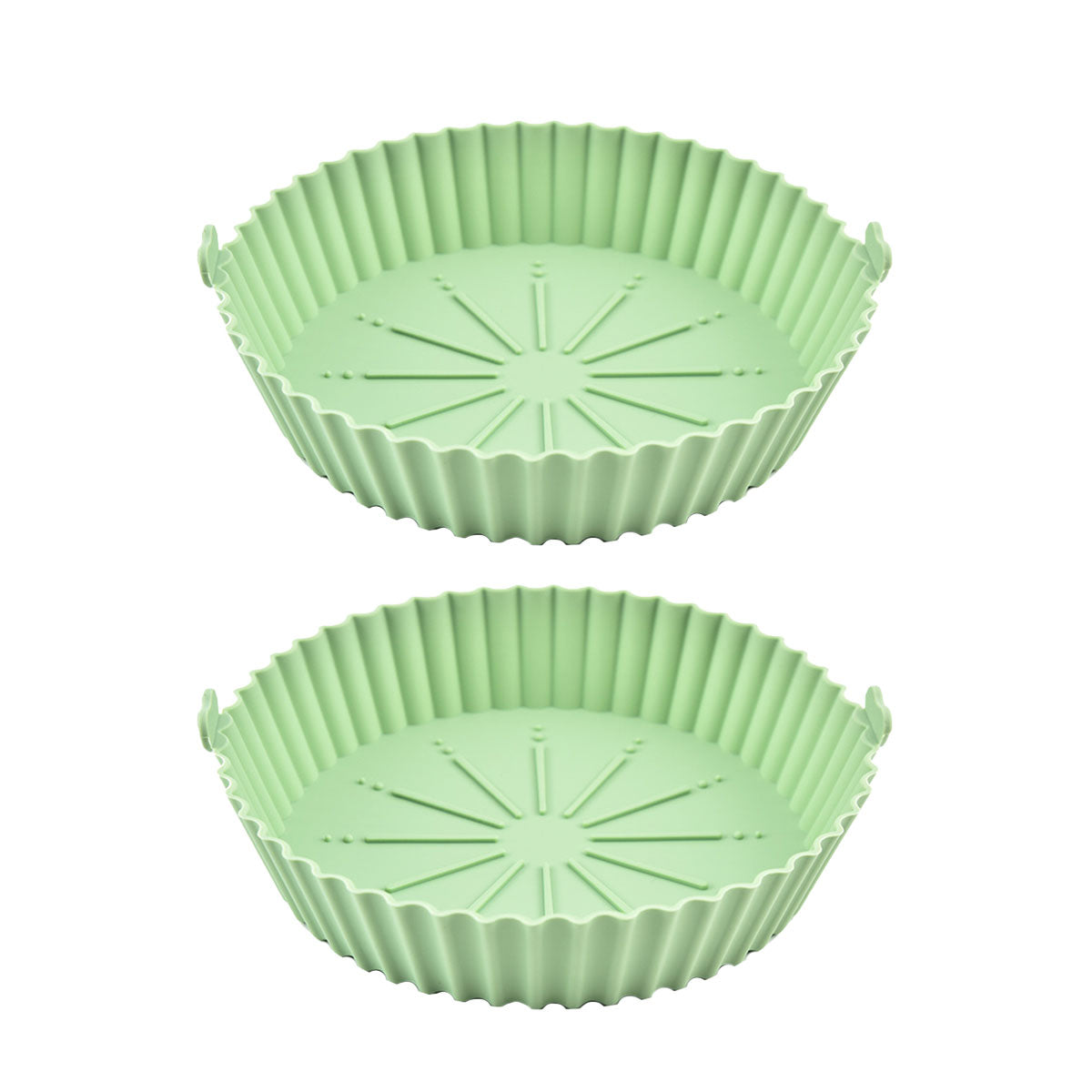 2PCS Silicone Air Fryer Baking Pan Round Household Tray Reusable Non Stick AU