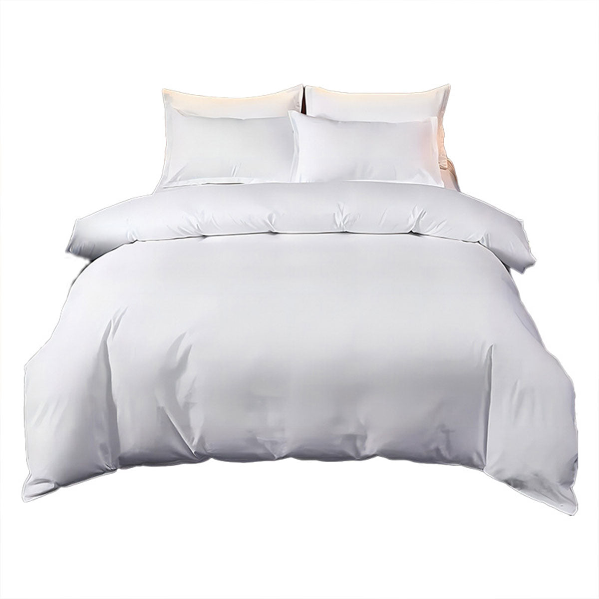 Hotel Quality White Duvet Cover Soft Fabric Bedding Set