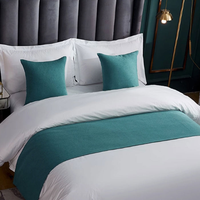 Hotel Bed Runner & Cushion Cover Set – Green or Grey