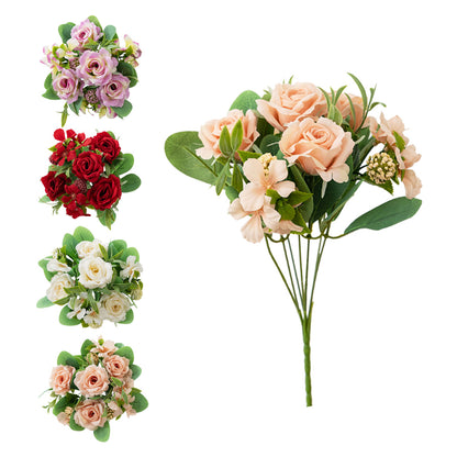 2Pcs Simulation Rose Bouquet Home Decoration Artificial Flower Arrangement Set
