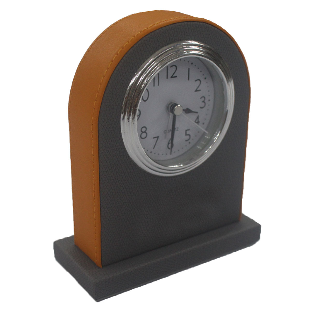Hotel Alarm Clock Quartz Faux Leather Compact Design