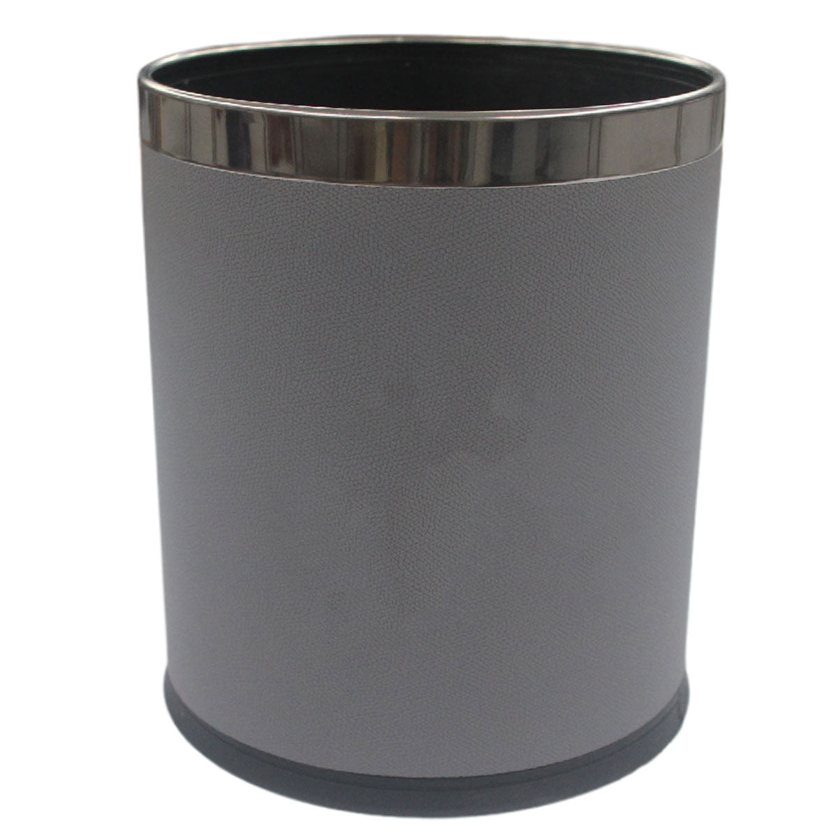 Leather Wastebasket with Metal Lining for Hotel and Office