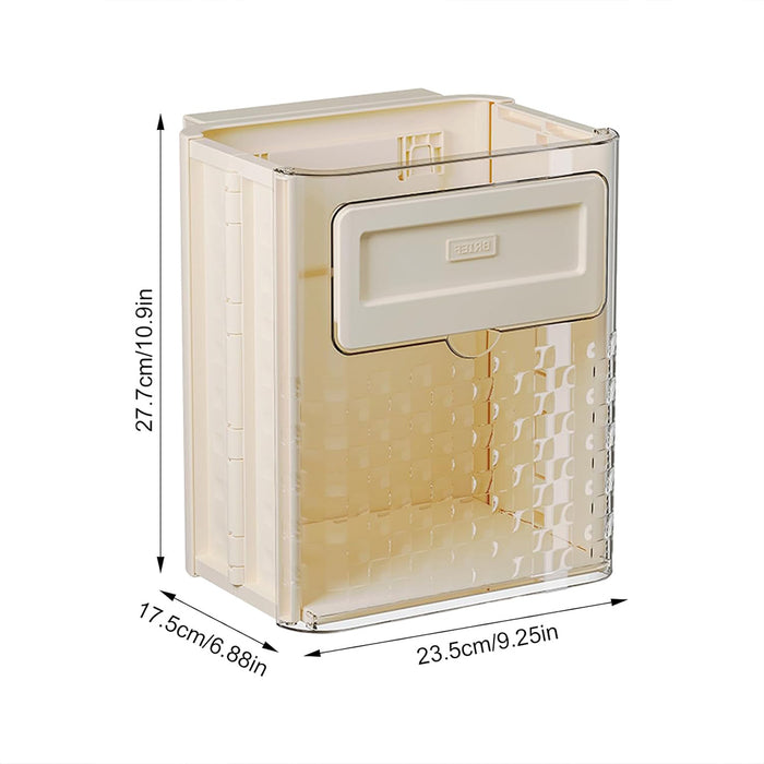 Hanging Wastebasket with Folding Side Panels