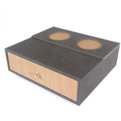 Hotel Toiletries Dispenser Box Leather Wood Storage