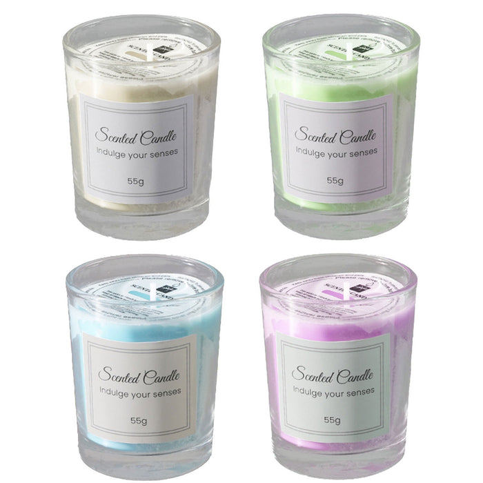 4 Pcs Smokeless Scented Candles in Glass Jars