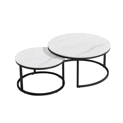 Round Tea Table Living Room Rock Plate for Home Coffee Table Modern Decor AU