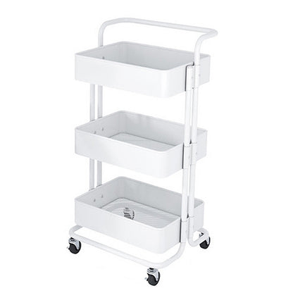 3Tier Trolley Shelf Organiser with Wheels Removable Storage Cart for Home Office