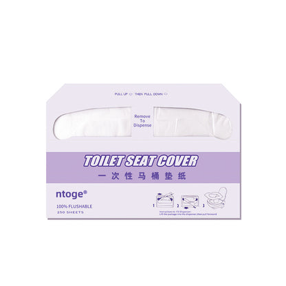 2 Packs Disposable Toilet Seat Covers 250pcs Soluble Paper