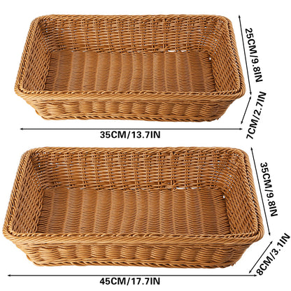 Hand Woven Rattan Tray Snack Serving Dish Hotel Fruits Pastry Plate Basket AU
