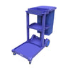 Cleaning Trolley with Hanging Storage Bag — Blue
