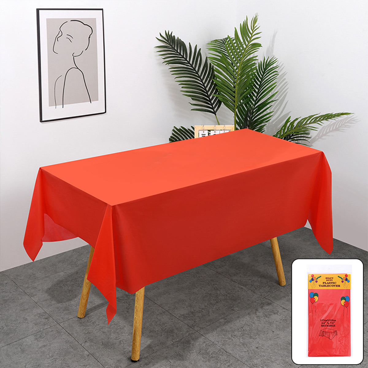 10pcs PEVA Rectangle Tablecloths Solid Colour Waterproof Party Table Covers AU
