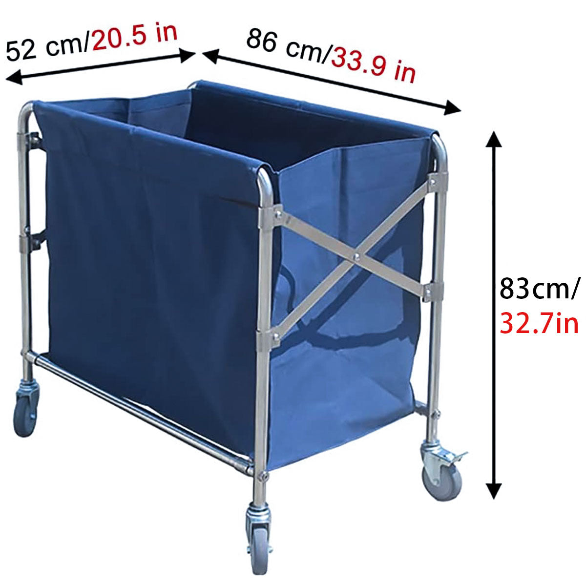 Folding Linen Trolley with Silent Wheels, Dry Wet Sorting