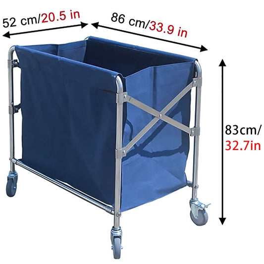 Folding Linen Trolley with Silent Wheels, Dry Wet Sorting