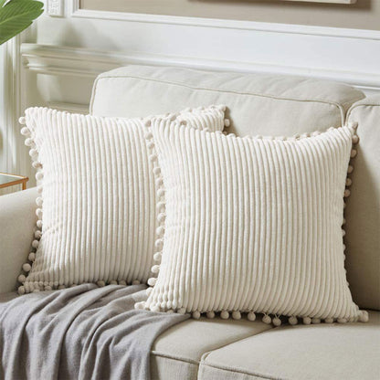 2PCS Corduroy Pillow Cover Luxury Decorative Cushion Case for Sofa Living Room