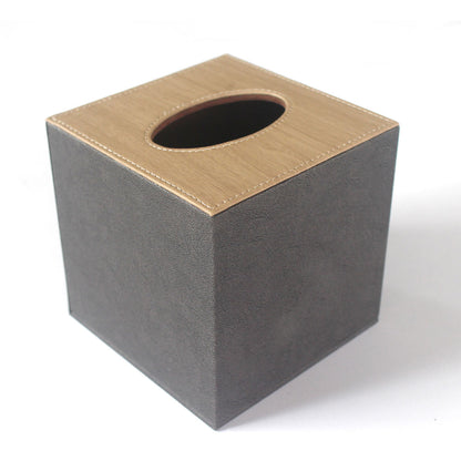 Leather Tissue Box Holder for Hotel Room Home Office