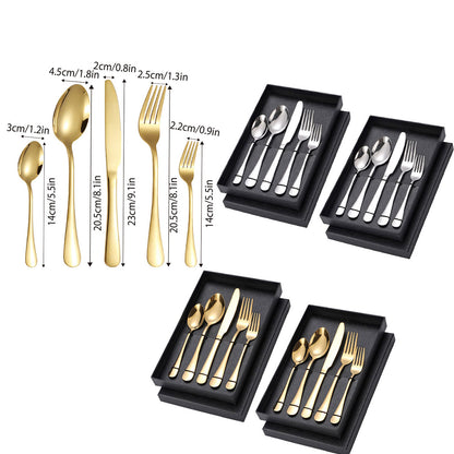 2 Sets Stainless Steel Cutlery 10 Piece Dining Utensils