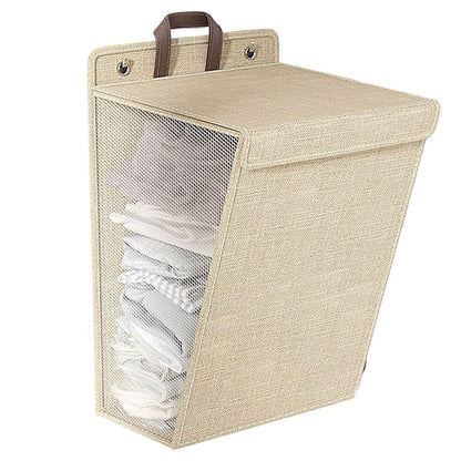Foldable Wall Mounted Laundry Basket Breathable Mesh