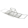 Adjustable Bathtub Tray with Telescopic Storage — Silver