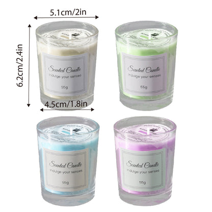 4Pcs Aroma Candles Smokeless Glass Scented Candles Gift Set for Relaxation AU