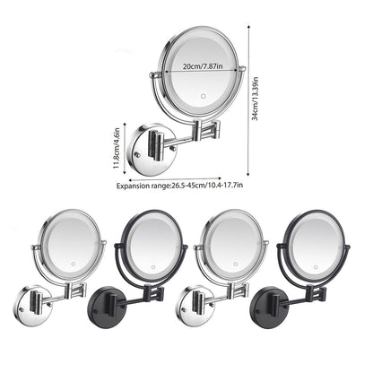 Wall Mounted Makeup Mirror 5x Magnification with LED Light
