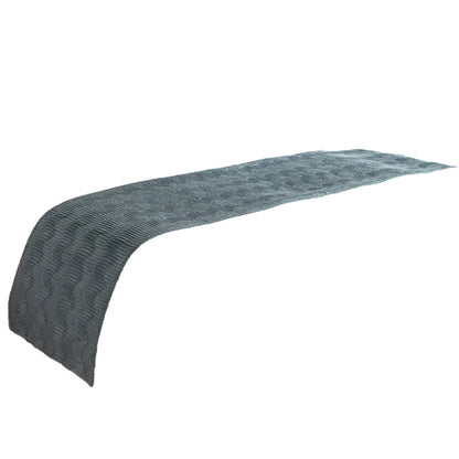Double Sided Bed Runner with Pleated Geometric Texture