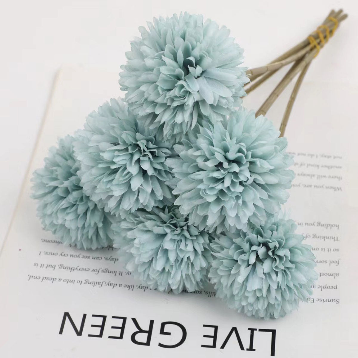 12pcs Artificial Dandelion Fake Flower Simulation Arrangement Desktop Decoration