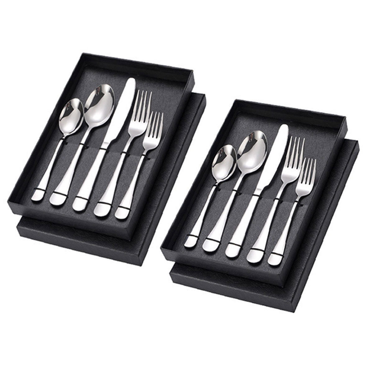 2 Sets Stainless Steel Cutlery 10 Piece Dining Utensils