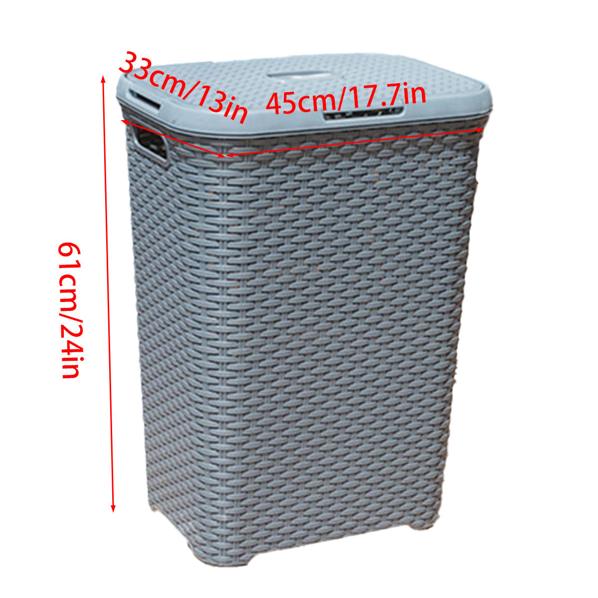 Laundry Basket Plastic Rattan Style Large Capacity Clothes Toy Storage Organizer