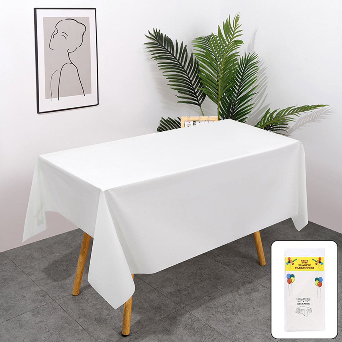 10pcs PEVA Rectangle Tablecloths Solid Colour Waterproof Party Table Covers AU