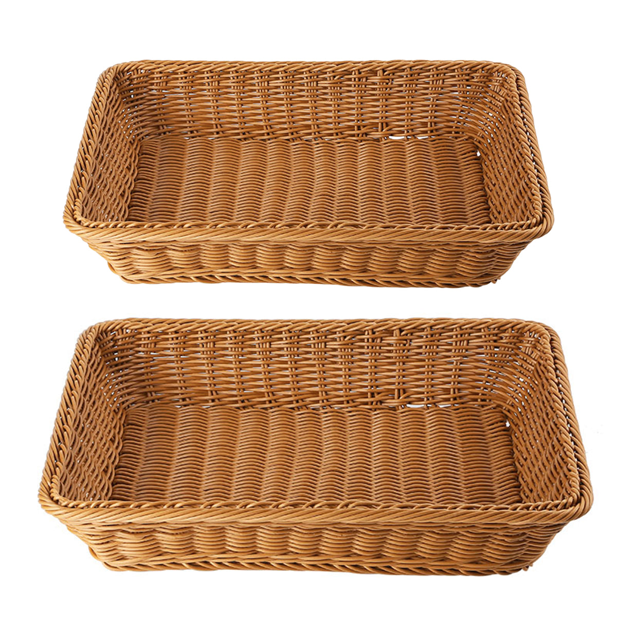 Hand Woven Rattan Tray Snack Serving Dish Hotel Fruits Pastry Plate Basket AU