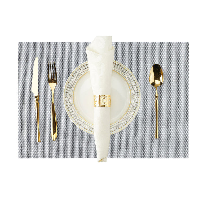 4 Pcs PVC Placemats with Braided Texture