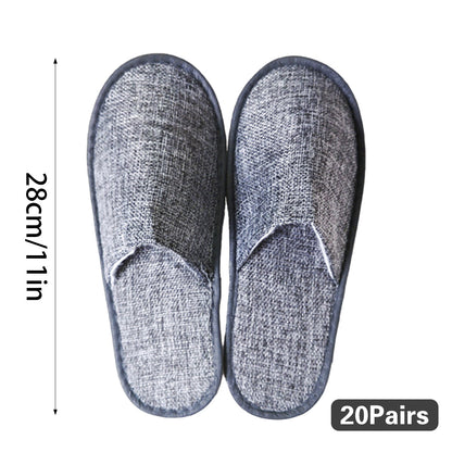 20 Pairs Disposable Portable Slippers Anti-Slip Hotel Use