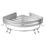 Steel Corner Shower Shelf with Open Grid — Single layer with rod