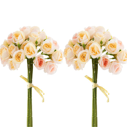 2pcs Artificial Rose Bouquet Valentine's Day Gift Fake Flowers Wedding Decor