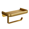 Aluminium Toilet Roll Holder with Top Shelf — Golden