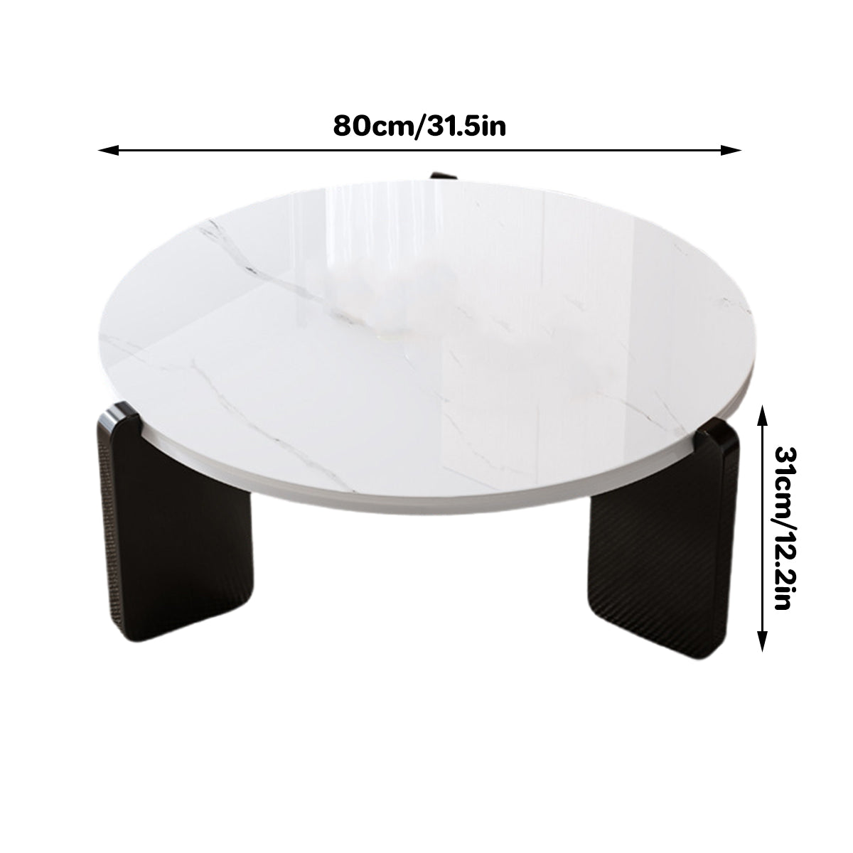 Coffee Table Modern Style 80x31CM Black Small Tea Table for Living Room Bedroom