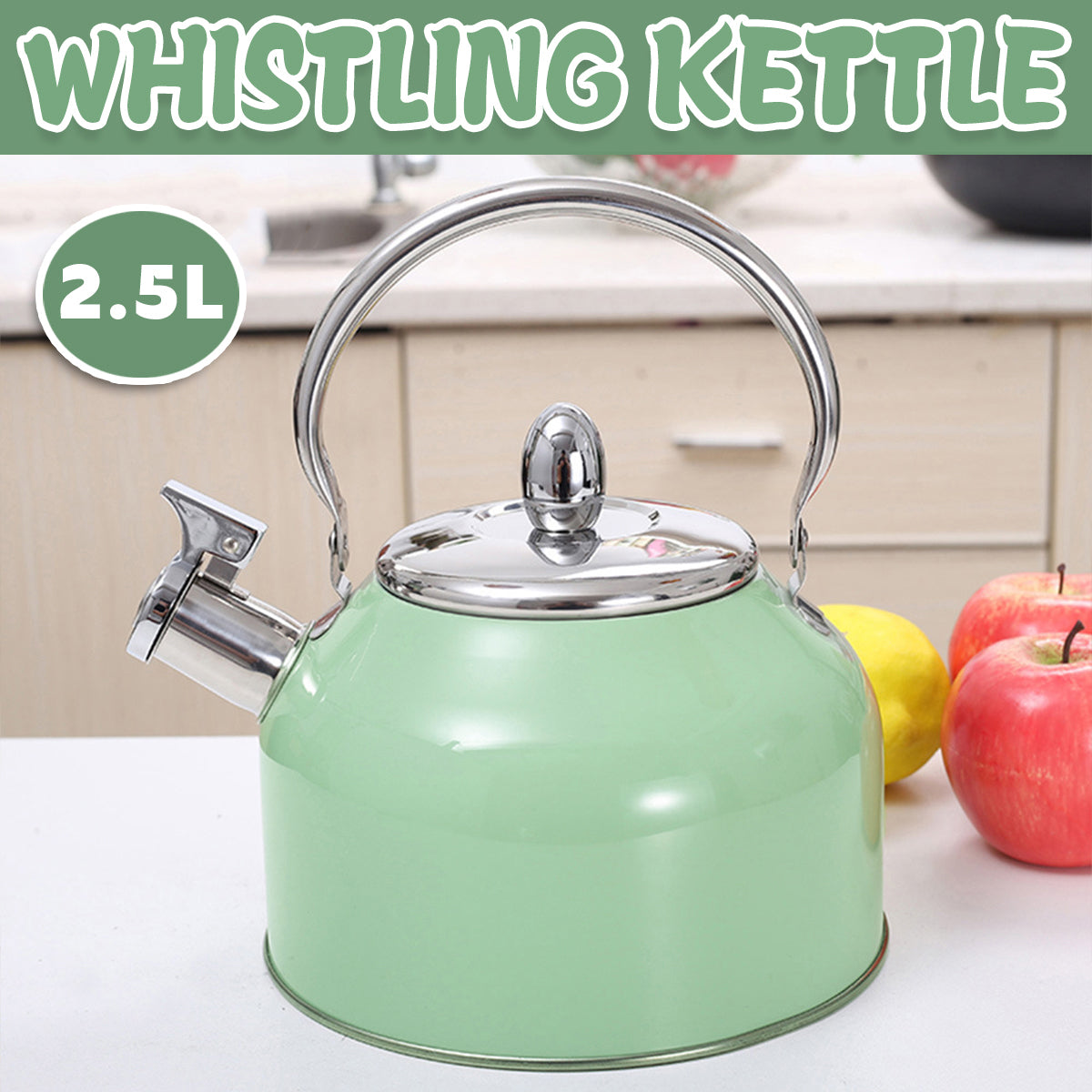 Stainless Steel Kettle 2.5L Household Water Boiler Whistling Teapot