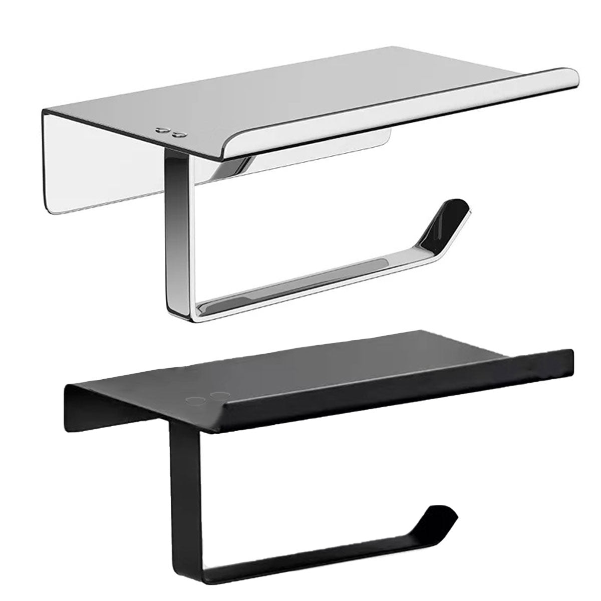 304 Stainless Steel Toilet Paper Holder Non-perforated Roll with Phone Rack AU
