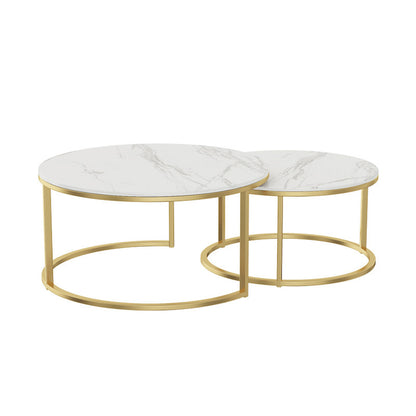 Round Tea Table Living Room Rock Plate for Home Coffee Table Modern Decor AU