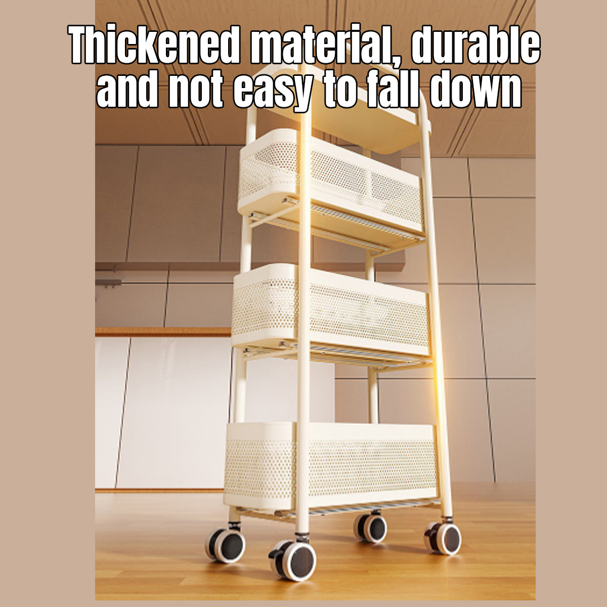 Multi Shelf Bathroom Storage Trolley Organizer with Pull Out Drawer Unit Stand