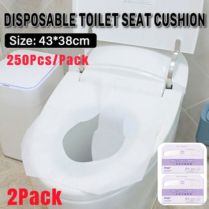2 Packs Disposable Toilet Seat Covers 250pcs Soluble Paper