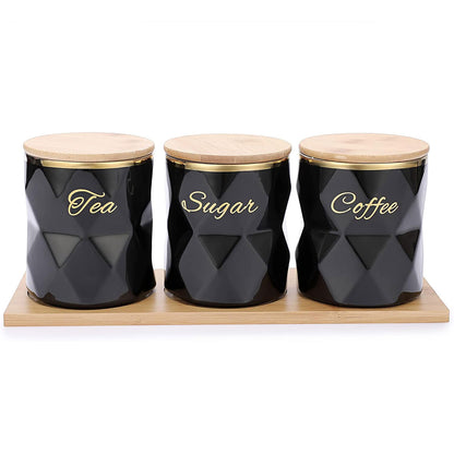 Ceramic Sealed Storage Jar Kitchen Spice Coffee Tea Container Airtight Canister