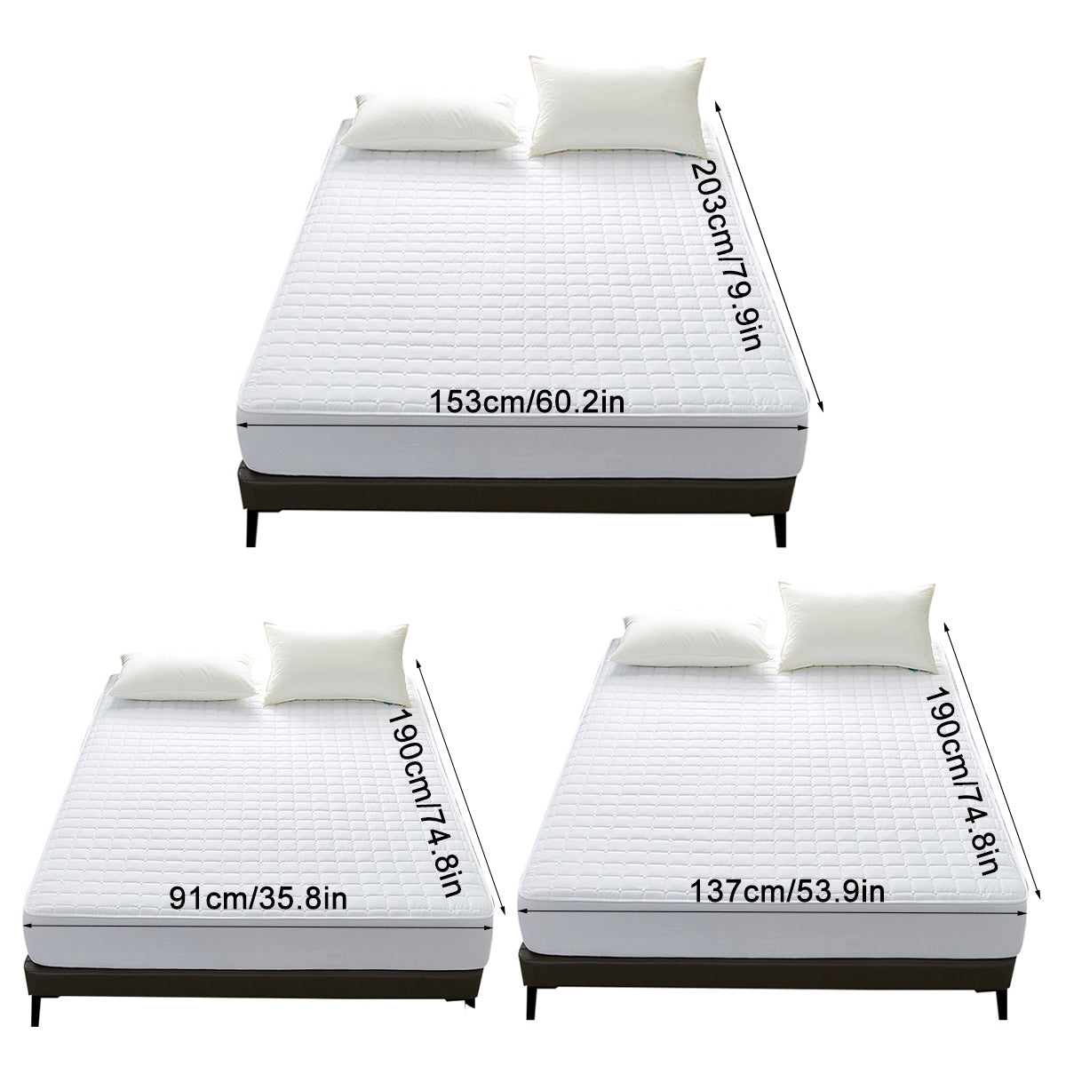 Waterproof Mattress Protector Fitted Bed Top Cover for Hotels