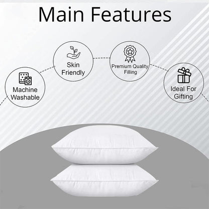 White Cotton Pillow Core Inserts Hotel Quality Pair Set
