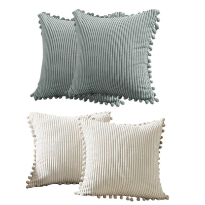 2PCS Corduroy Pillow Cover Luxury Decorative Cushion Case for Sofa Living Room