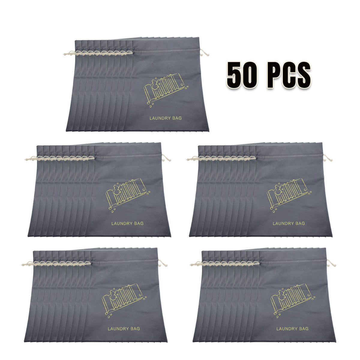 50pcs Large Drawstring Laundry Bags Travel Dirty Clothes