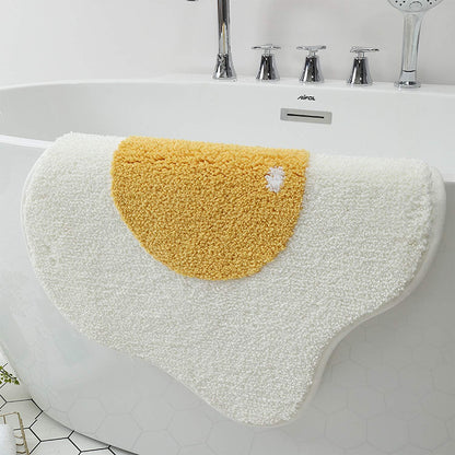 Irregular Fried Egg Shape Floor Mat Soft Imitation Wool Rug