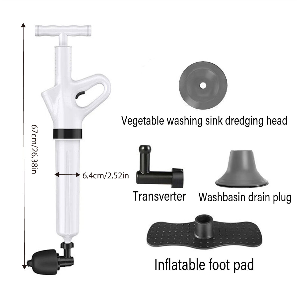 Pneumatic Drain Unblocker for Hotel Bathrooms