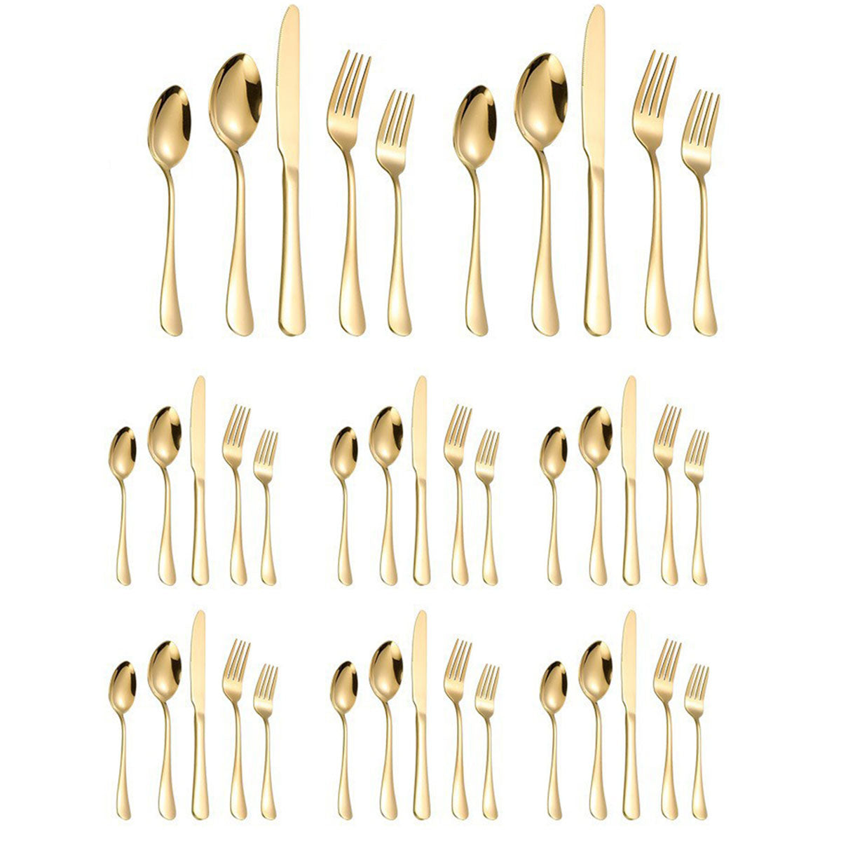 20/40pcs Stainless Steel Cutlery Set Knife Fork Spoon Western Hotel Tableware