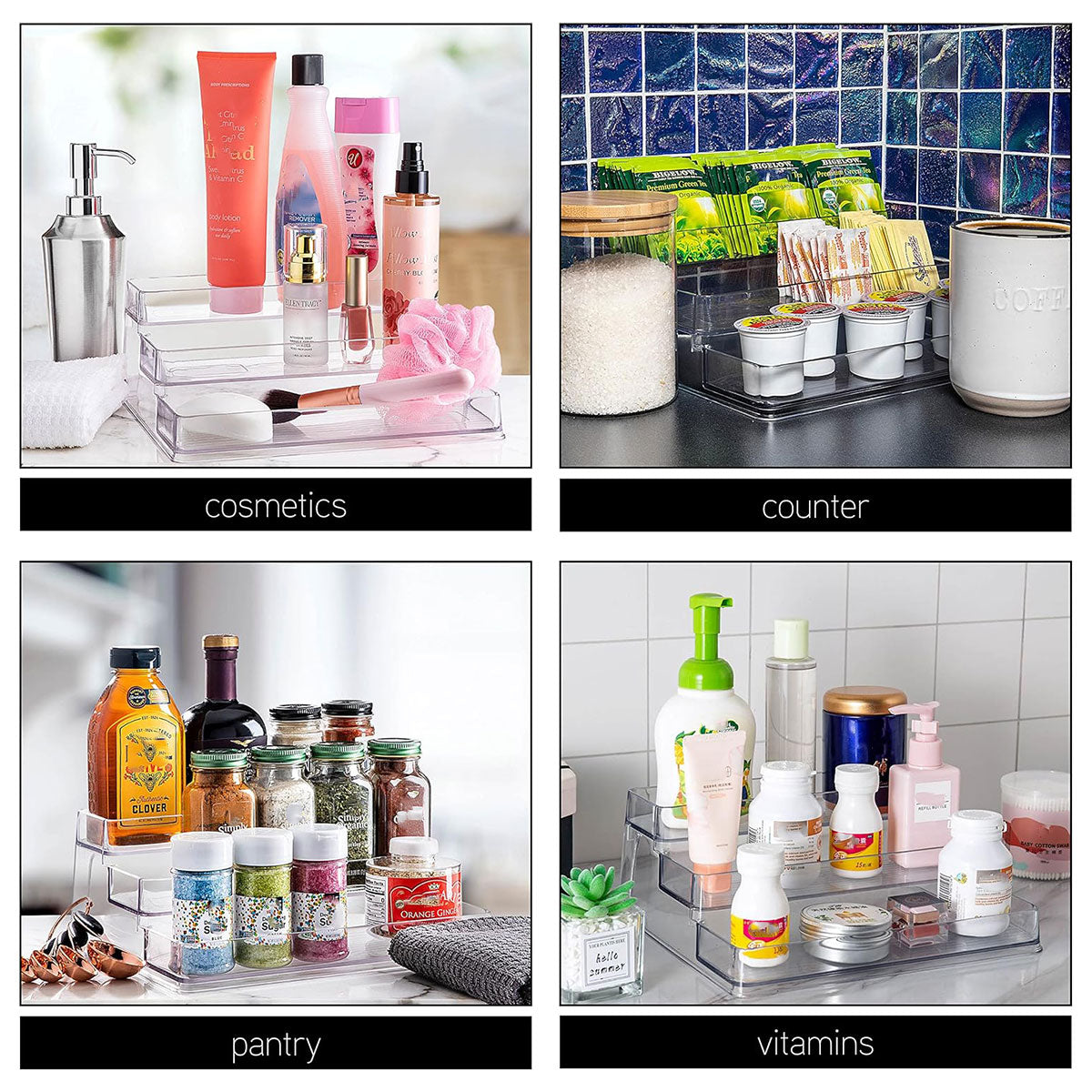 Ladder Storage Rack for Home Organization Multi Tier Shelf Storage for Kitchen